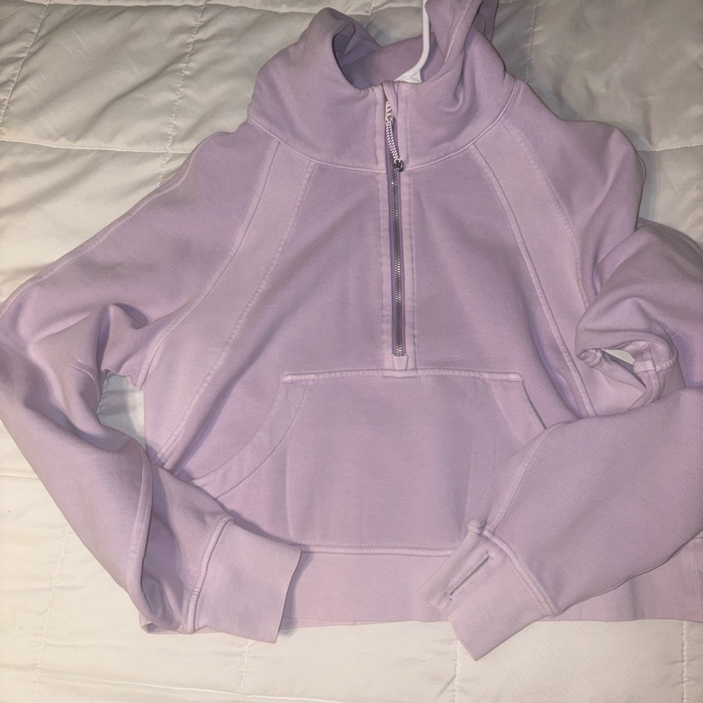 Lululemon Scuba Half Zip Hoodie Cropped Lilac Ether - Picture 8 of 9
